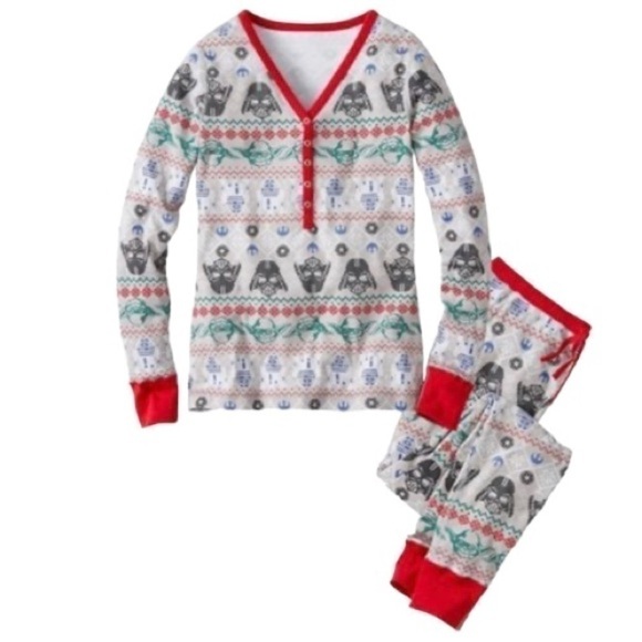 𝅺Star Wars Women’s Large Christmas Family Pajamas Set Sleepwear Nightwear - Picture 1 of 12